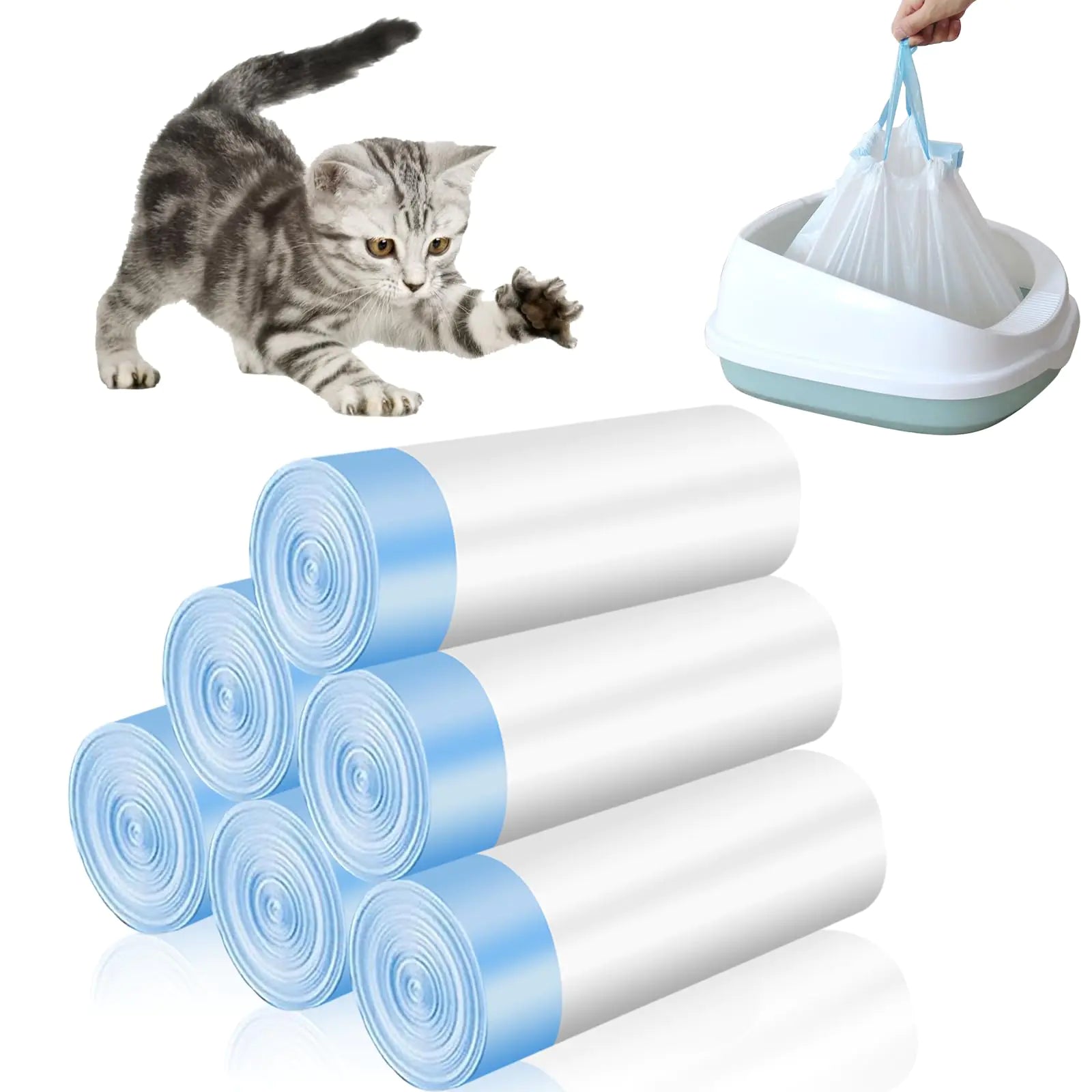 120 Pack Cat Litter Box Bags (25" x 15.7")